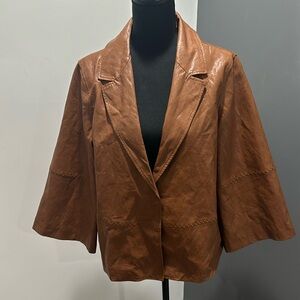 Anthropologie Sienna Brown Women’s Vegan Leather Jacket, Size M